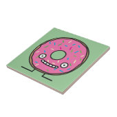 Crazy Donut met Sprinkles roze ijsbreker Tegeltje (Zijkant)