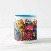 Crazy Doodle Cartoons Koffie Mok (Center)