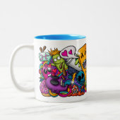 Crazy Doodle Cartoons Koffie Mok (Links)