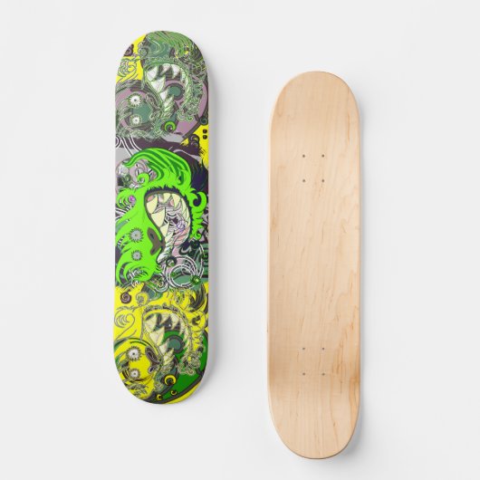 Crazy dragon (Groen) Skateboard (Voorkant)