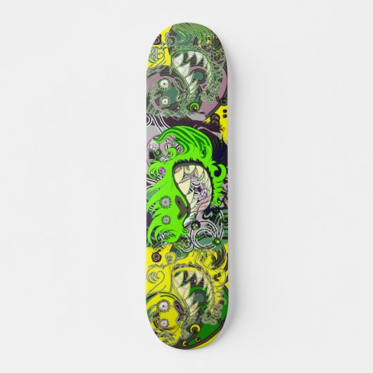 Crazy dragon (Groen) Skateboard (Voorkant)