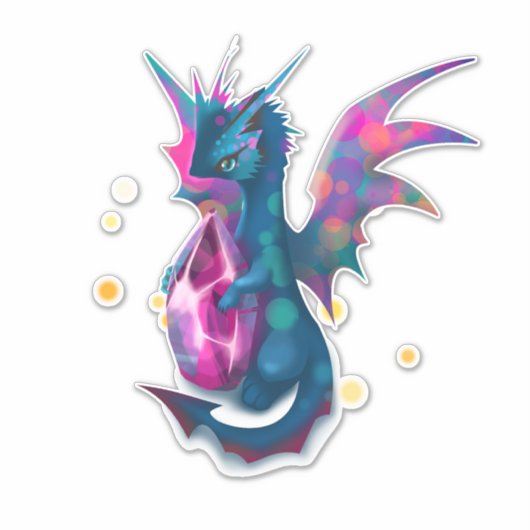 Crazy Dragon Stone Sticker (Voorkant)