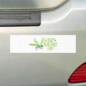 Crazy Dragonfly Lady Bumpersticker (Op auto)