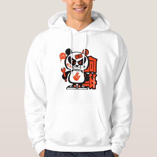 Crazy Drift Patrol - Agressive Panda (rood) Hoodie (Voorkant)