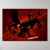 Crazy Drift Patrol - Agressive Panda Silhouette Poster (Voorkant)