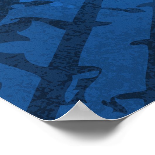 Crazy Drift Patrol - Drift Panda Head (blauw) Poster (Hoek)