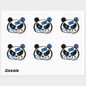 Crazy Drift Patrol - Drift Panda Head (blauw) Ronde Sticker (Vel)