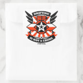 Crazy Drift Patrol - Drifting is geen Crime (rood) Vierkante Sticker (Tas)