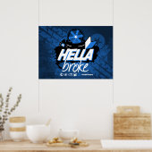Crazy Drift Patrol - Hella Broke (blauw) Poster (Keuken)