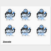 Crazy Drift Patrol - Hella Broke (blauw) Ronde Sticker (Vel)
