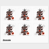 Crazy Drift Patrol - Houd kalm en drift aan (rood) Vierkante Sticker (Vel)