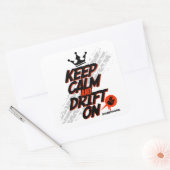 Crazy Drift Patrol - Houd kalm en drift aan (rood) Vierkante Sticker (Envelop)