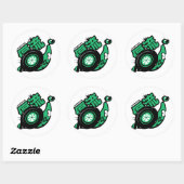 Crazy Drift Patrol - Turbo Snail (groen) Ronde Sticker (Vel)
