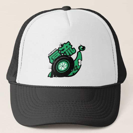 Crazy Drift Patrol - Turbo Snail (groen) Trucker Pet (Voorkant)