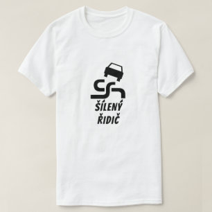 Crazy driver in het Tsjechisch T-shirt