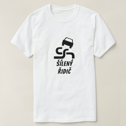 Crazy driver in het Tsjechisch T-shirt (Design voorkant)