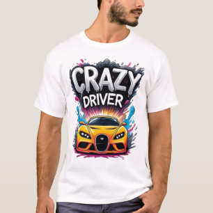 Crazy Driver: Levendige Graffiti Kunst T-shirt