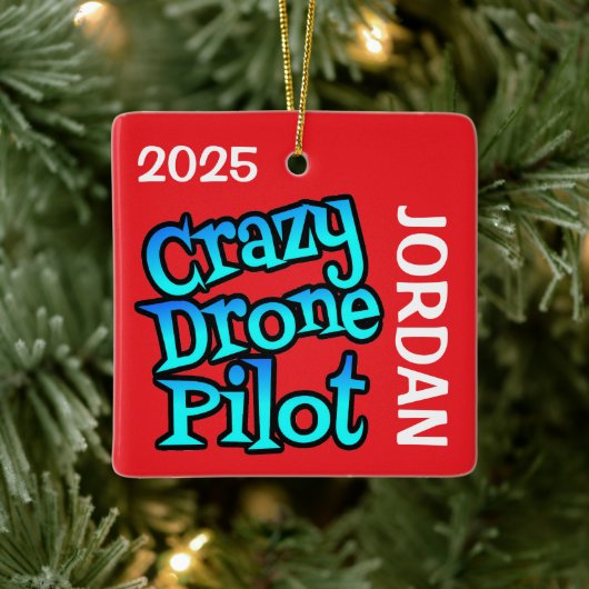 Crazy Drone Piloot Aangepast Keramisch Ornament (Boom)