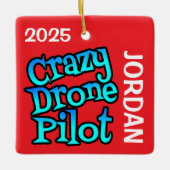 Crazy Drone Piloot Aangepast Keramisch Ornament (Voorkant)