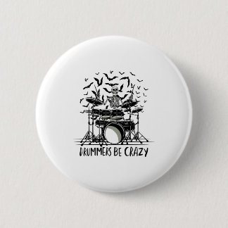 Crazy Drummer Skelet Ontwerp Ronde Button 5,7 Cm