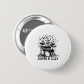 Crazy Drummer Skelet Ontwerp Ronde Button 5,7 Cm (Voorkant /achterkant)