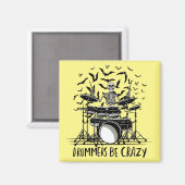 Crazy Drummer Skeleton Design Magneet (Voorkant / Achterkant)