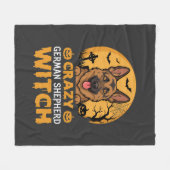 Crazy Duitse Herders Heks Halloween Ontwerp Fleece Deken (Voorkant (Horizontaal))