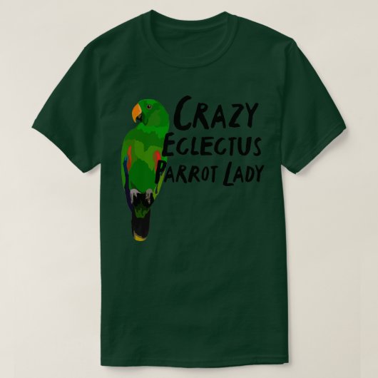 Crazy Eclectus Parrot Lady T-shirt (Design voorkant)