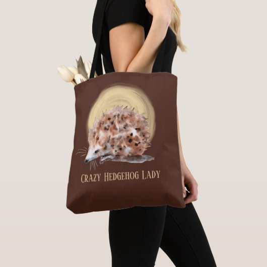 Crazy egel dame tekst toevoegen tote bag (Dichtbij)