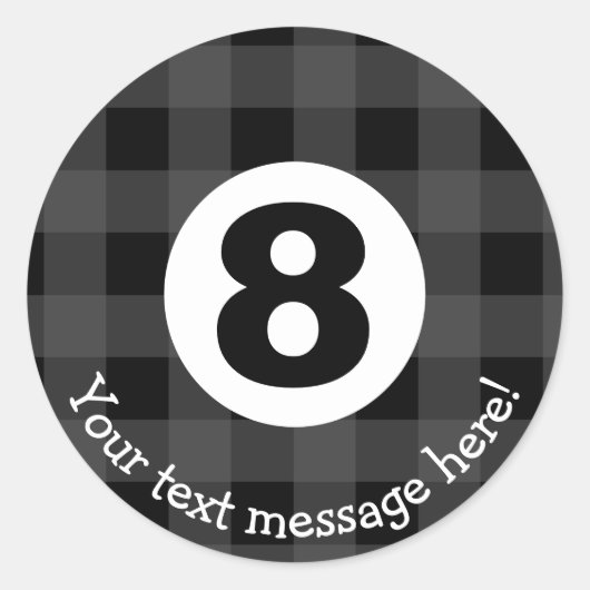 Crazy Eight Billiard Ball Icon Ronde Sticker (Voorkant)
