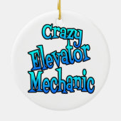 Crazy Elevator Mechanic Keramisch Ornament (Achterkant)