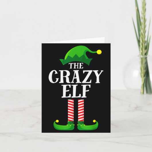 Crazy Elf Matching Family Group Christmas Party Py Kaart (Voorkant)