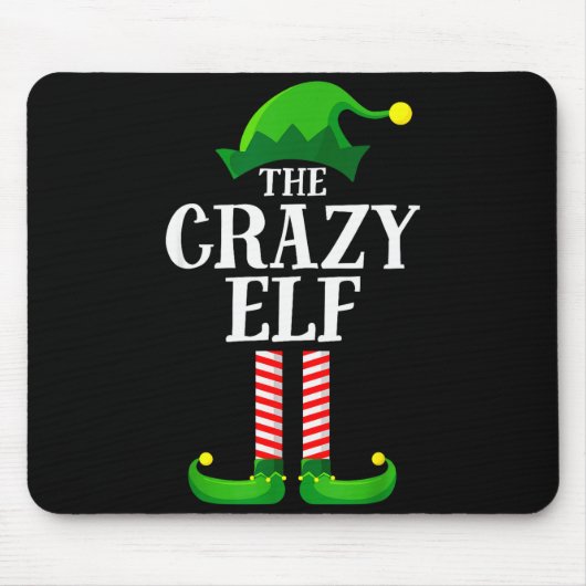 Crazy Elf Matching Family Group Christmas Party Py Muismat (Voorkant)
