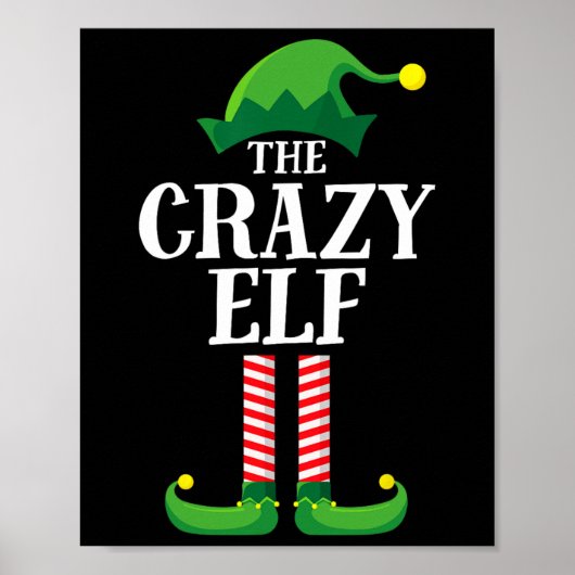 Crazy Elf Matching Family Group kerstparty Poster (Voorkant)