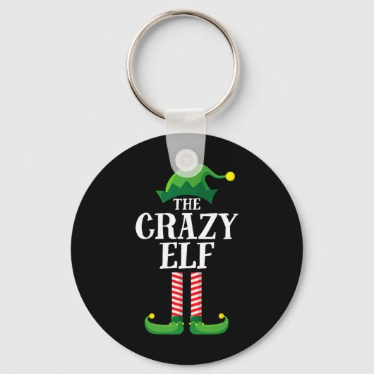 Crazy Elf Matching Family Group kerstparty Sleutelhanger (Voorkant)