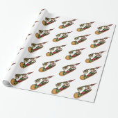 Crazy Elf Sled Ride Cadeaupapier (Uitgerold)