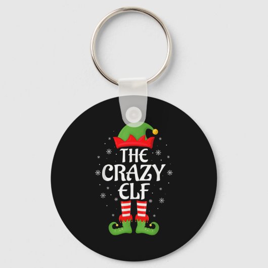 Crazy Elf Xmas Family Matching Elf Squad Kerstmis Sleutelhanger (Voorkant)