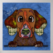 Crazy English Pointer dog face-hand-hand geschilde Poster (Voorkant)