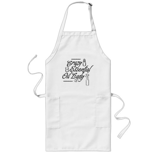 Crazy Essential Oil Lady Apron Lang Schort (Voorkant)