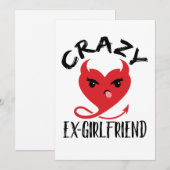 Crazy Ex-Vriendin Funny Devil Red Heart Feestdagenkaart (Voorkant / Achterkant)