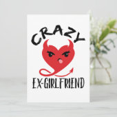 Crazy Ex-Vriendin Funny Devil Red Heart Feestdagenkaart (Staand voorkant)