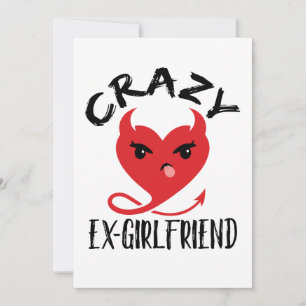 Crazy Ex-Vriendin Funny Devil Red Heart Feestdagenkaart