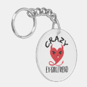 Crazy Ex-Vriendin Funny Devil Red Heart Sleutelhanger (Voorkant Links)