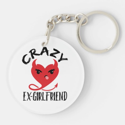 Crazy Ex-Vriendin Funny Devil Red Heart Sleutelhanger (Achterkant)
