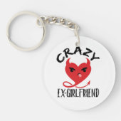 Crazy Ex-Vriendin Funny Devil Red Heart Sleutelhanger (Voorkant)