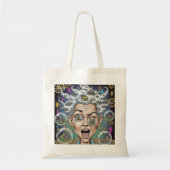 Crazy Expression Caricature Canvas tas – Unieke ku (Voorkant)