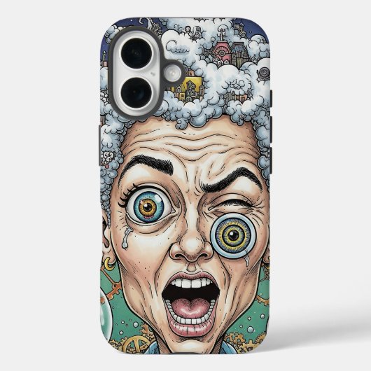 Crazy Expression Karikatuur Telefoonhoes-Unieke Ku Case-Mate iPhone Case (Achterkant)