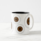 Crazy Eyeball Coffee Mok Brown (Voorkant rechts)