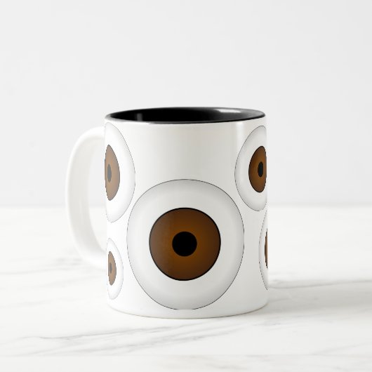 Crazy Eyeball Coffee Mok Brown (Voorkant links)