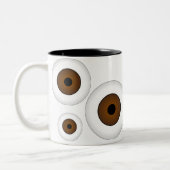 Crazy Eyeball Coffee Mok Brown (Links)